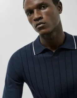 Polo tricotado marino estructura