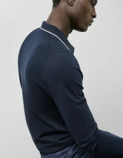 Polo tricotado marino estructura