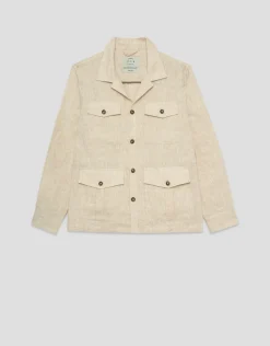 Sahariana cuatro bolsillos lino beige