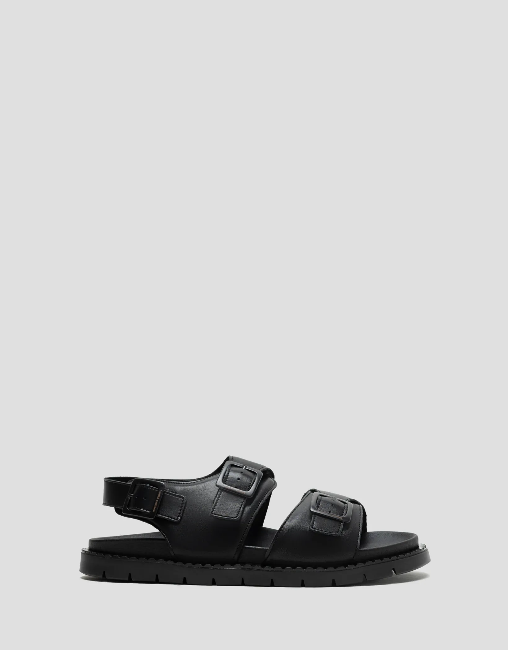 Sandalia masculina tiras piel color negro