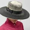 Sombrero ala ancha negro cinta bicolor