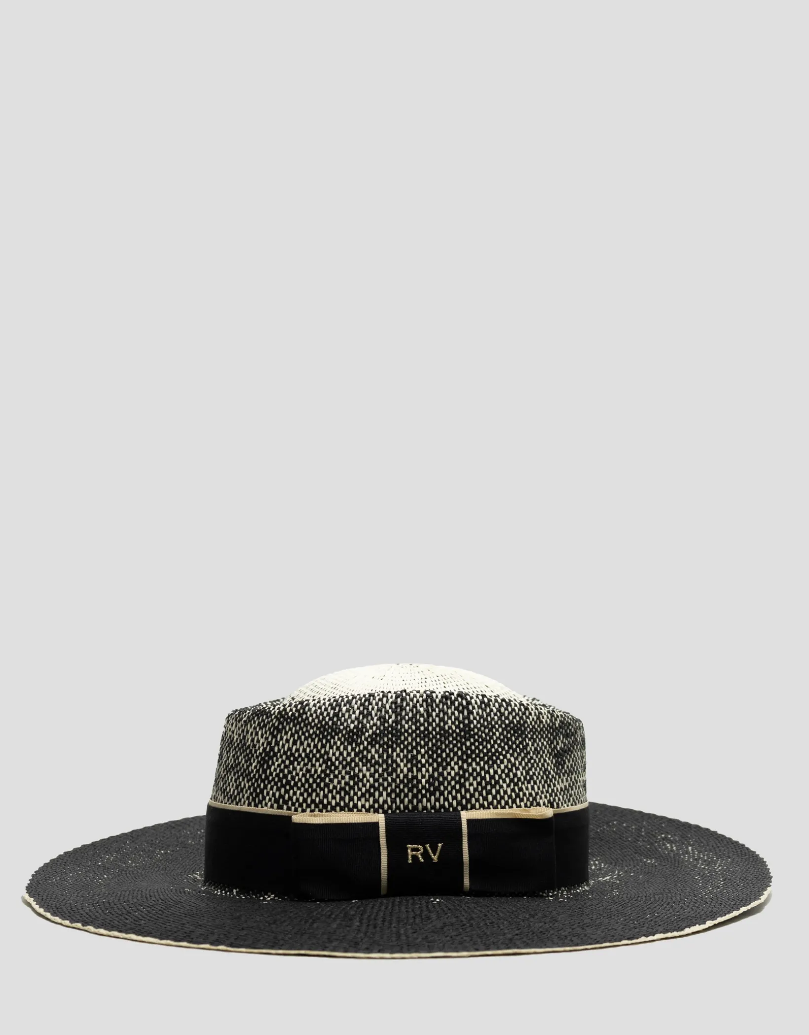 Sombrero ala ancha negro cinta bicolor