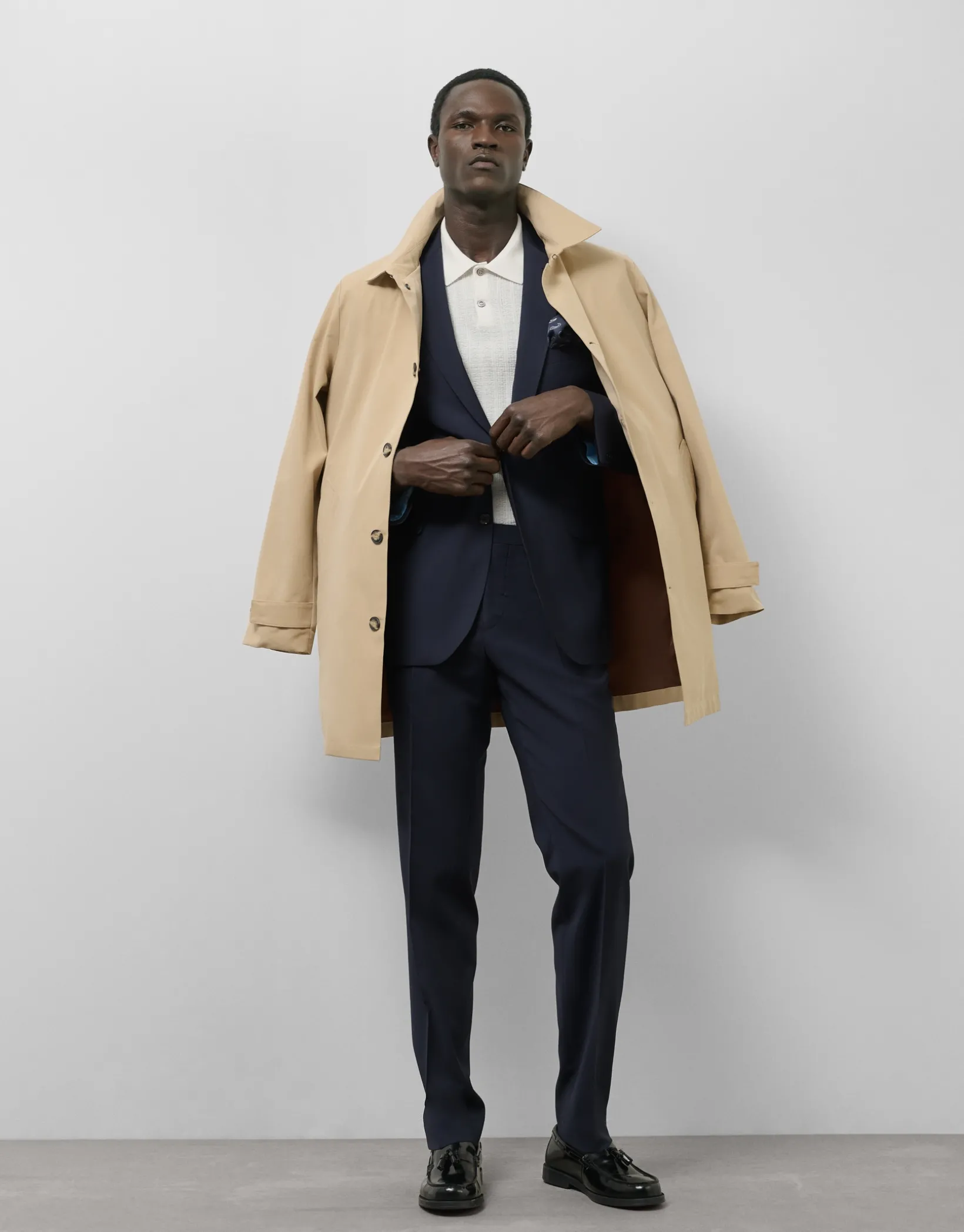 Traje half canvas regular fit azul oscuro