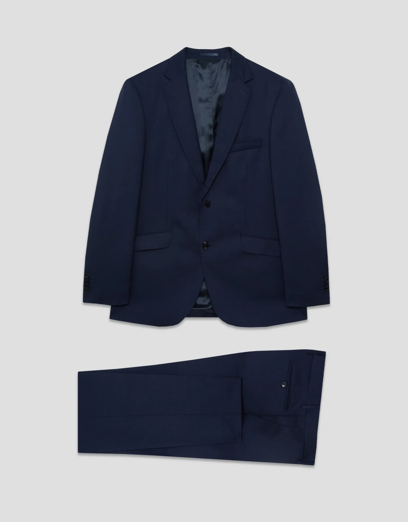 Traje half canvas regular fit microestructura azul marino