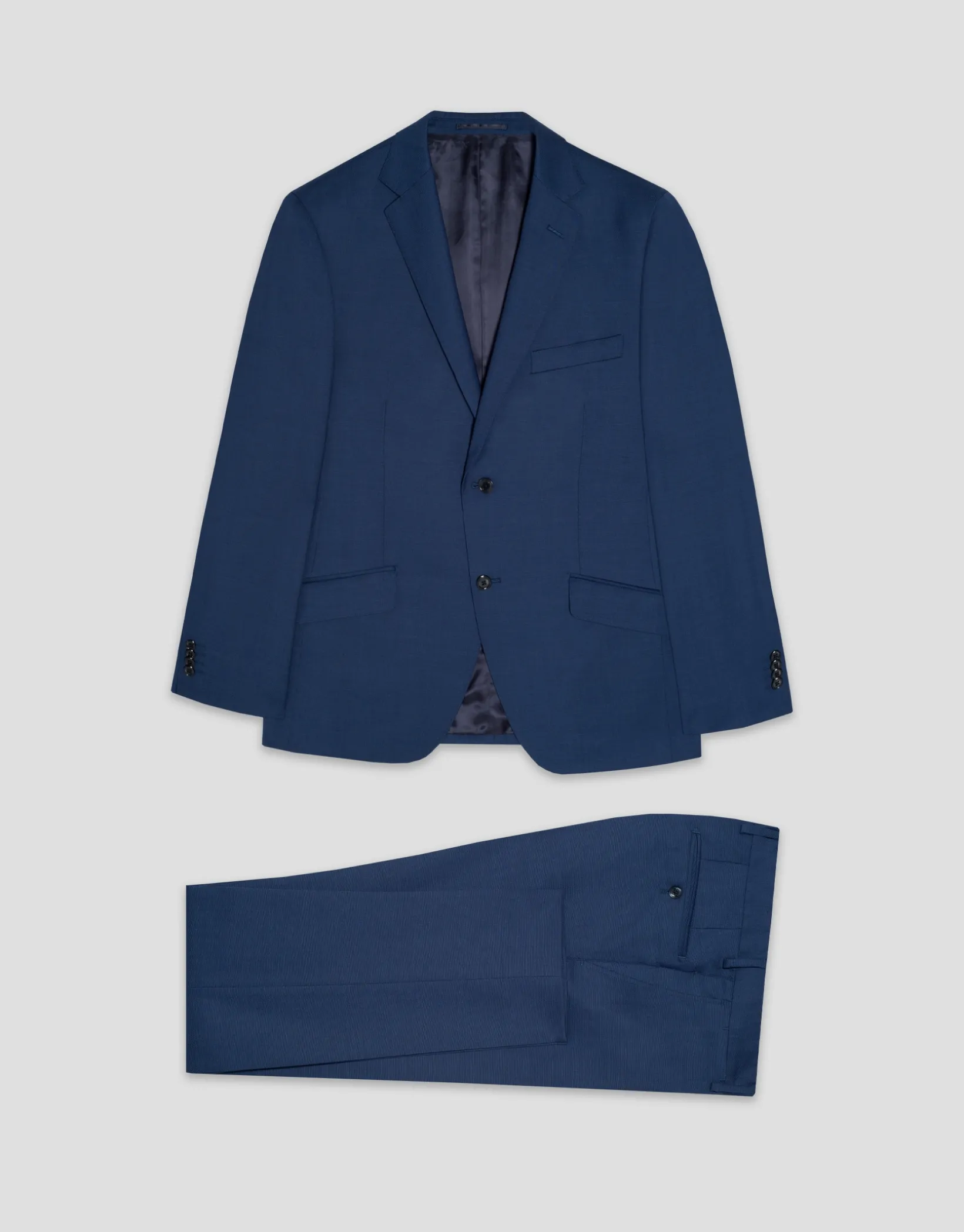 Traje half canvas regular fit falso liso azul medio