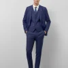 Traje half canvas slim fit falso liso azul tinta oscuro