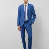 Traje half canvas slim fit microestructura azul