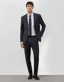 Traje half canvas slim fit liso marino