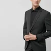 Traje half canvas slim fit liso gris oscuro