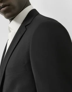 Traje half canvas slim fit liso negro