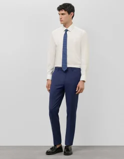 Traje half canvas slim fit falso liso azul tinta oscuro