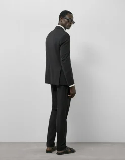 Traje half canvas slim fit liso negro