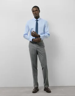 Traje half canvas slim fit falso liso gris oscuro