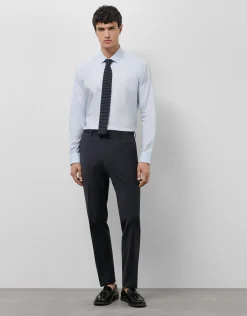 Traje half canvas slim fit liso marino
