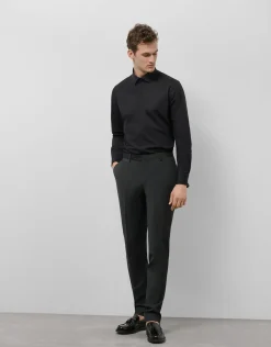Traje half canvas slim fit liso gris oscuro