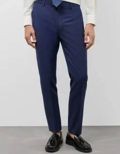 Traje half canvas slim fit falso liso azul tinta oscuro