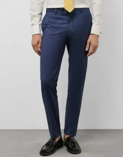 Traje half canvas slim fit falso liso azul