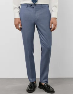 Traje half canvas slim fit ojo de perdiz azul medio
