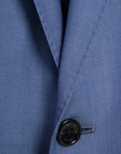 Traje half canvas slim fit falso liso azul medio