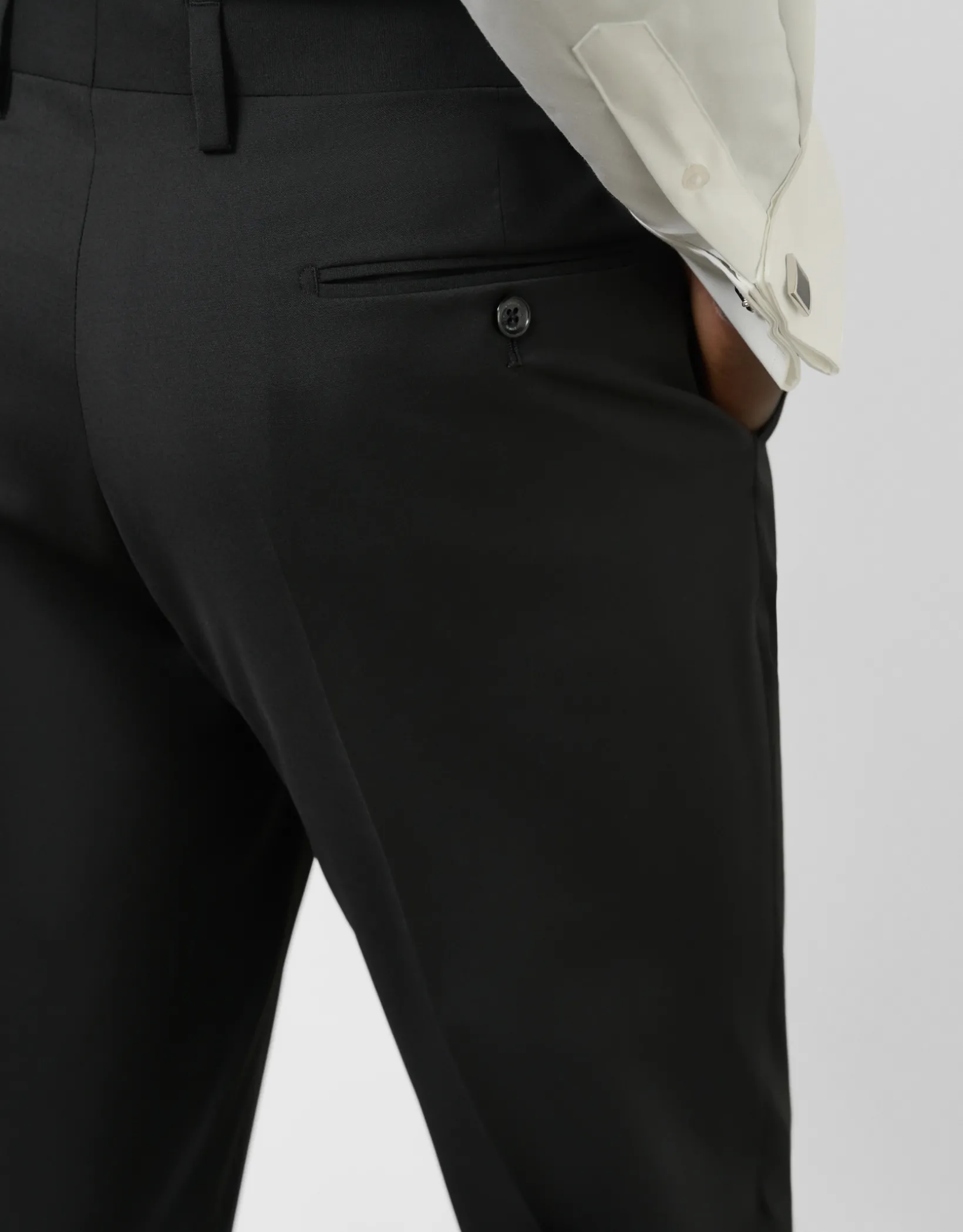 Traje half canvas slim fit liso negro