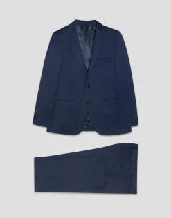 Traje half canvas slim fit falso liso azul
