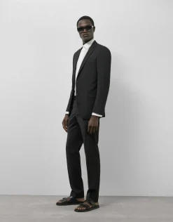 Traje half canvas slim fit liso negro