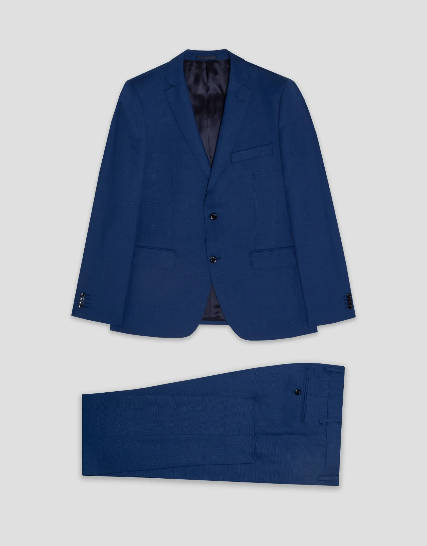Traje half canvas slim fit microestructura azul