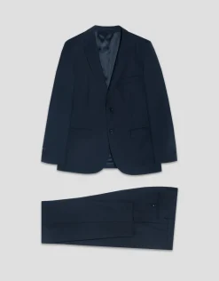 Traje half canvas slim fit liso marino