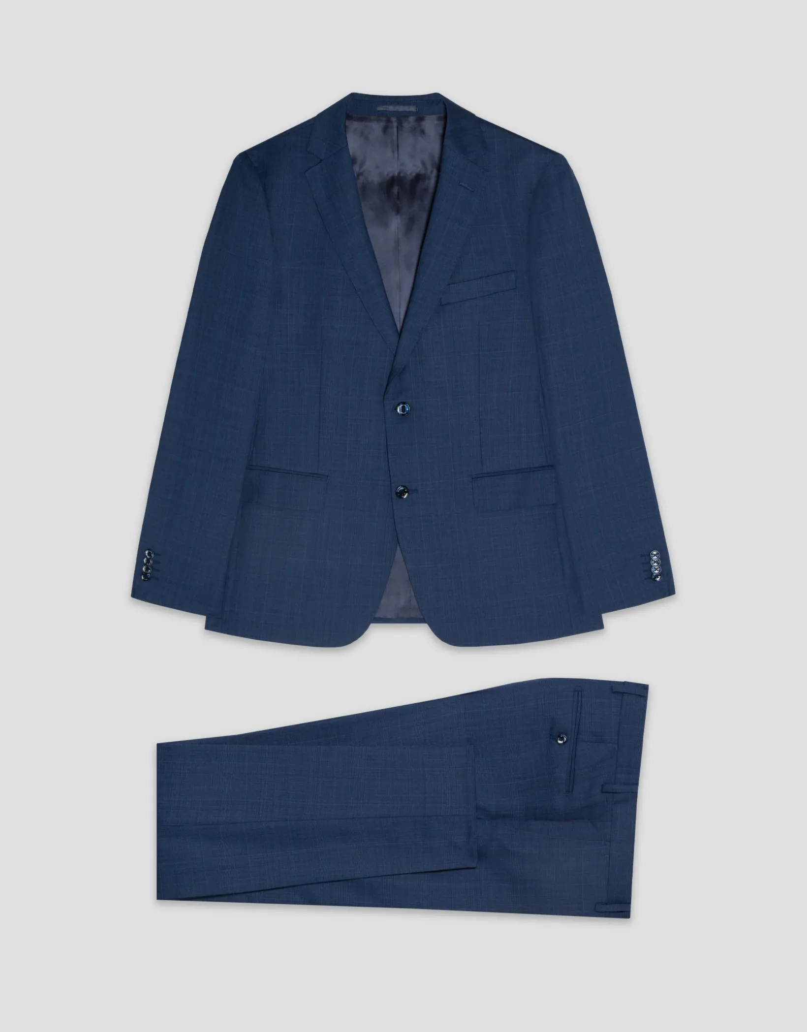 Traje half canvas slim fit cuadros tonos azules