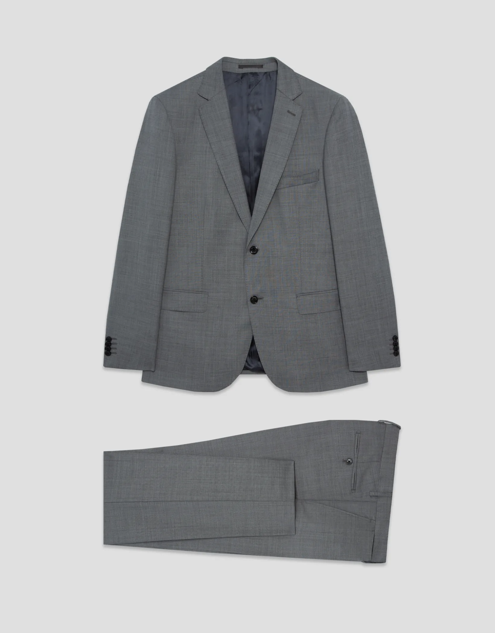 Traje half canvas slim fit falso liso gris oscuro