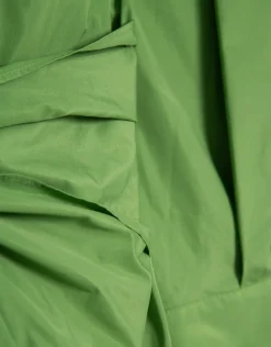 Vestido camisero midi manga larga tafeta verde