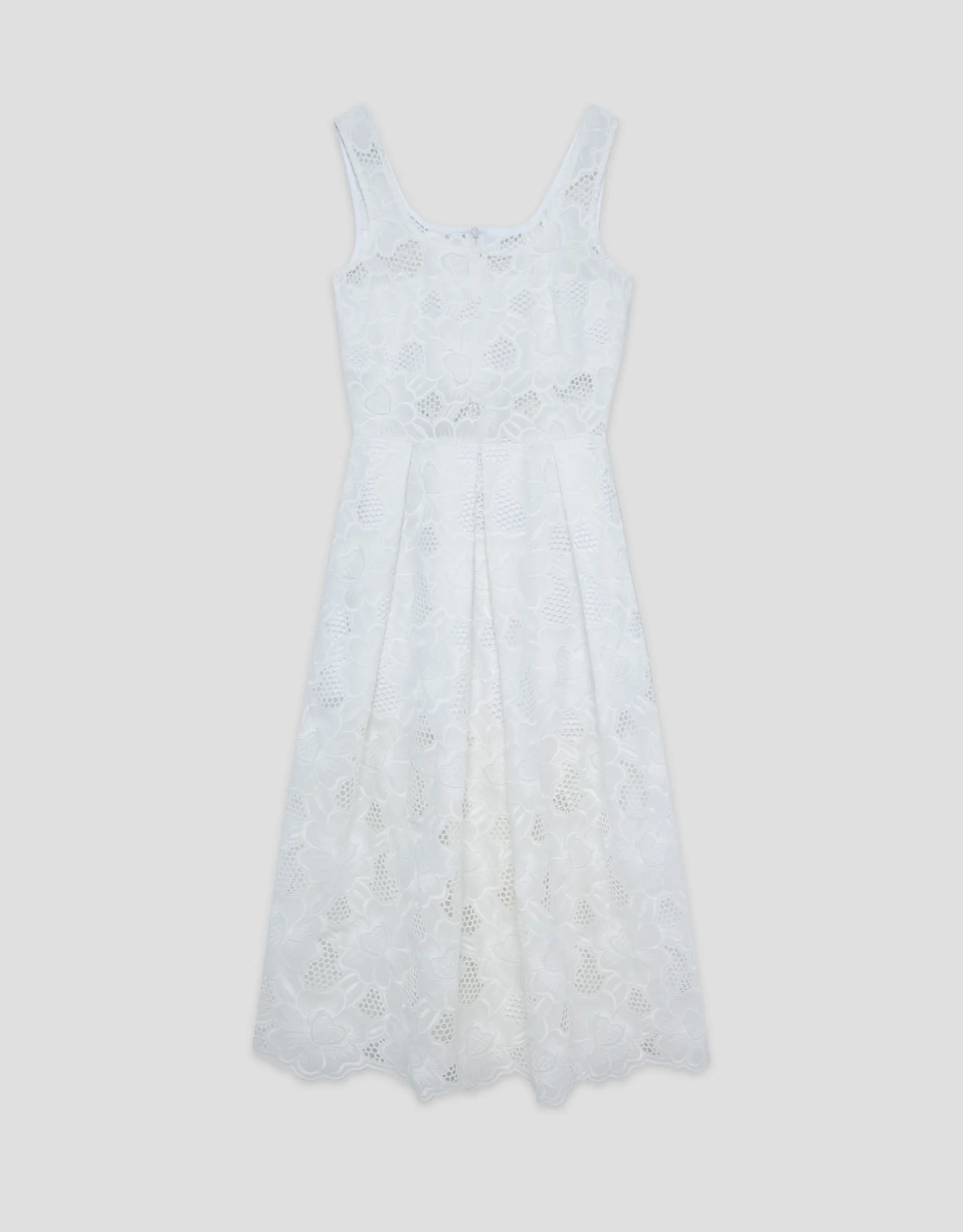 Vestido midi de sisas en guipur blanco