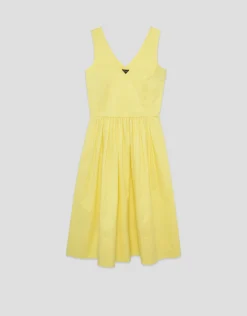 Vestido midi de sisas en algodón amarillo