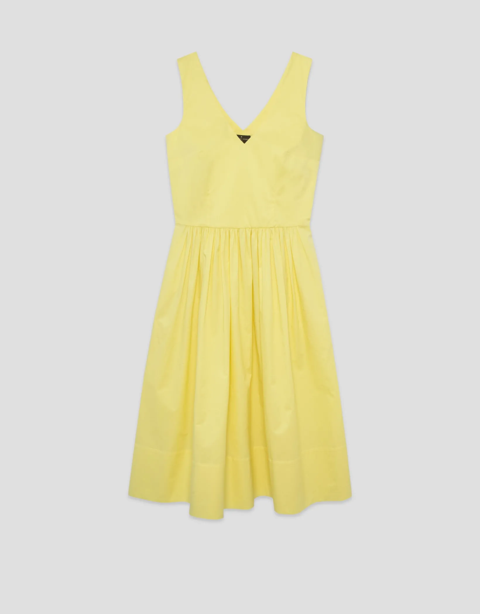 Vestido midi de sisas en algodón amarillo