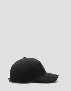 Visera nailon negro con logo en relieve