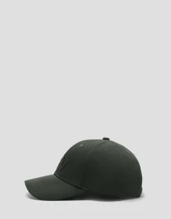 Visera nailon verde grisáceo con logo en relieve