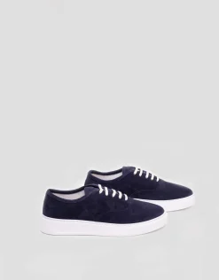 Zapatilla deportiva serraje marino